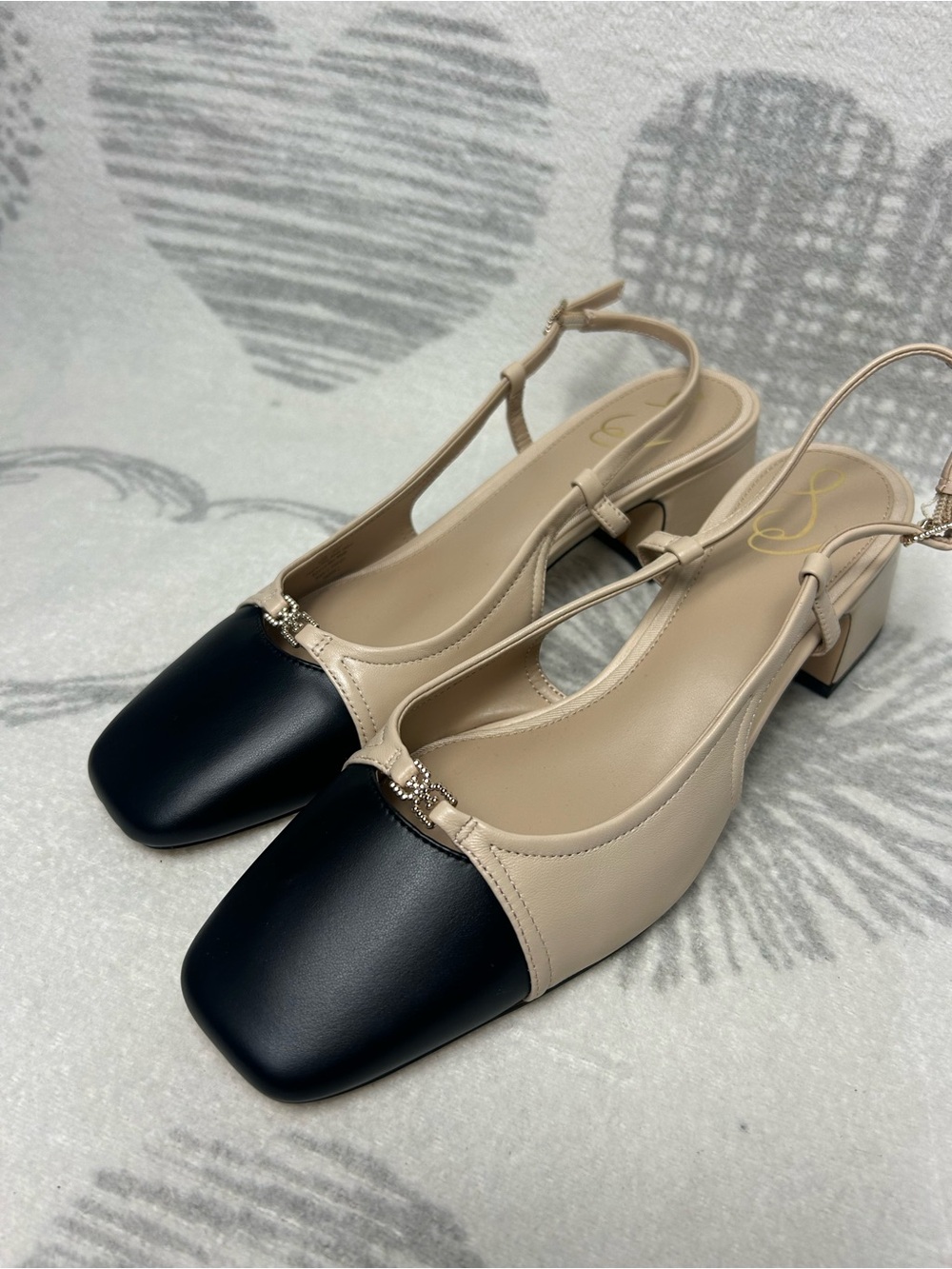 Sam Edelman Tarra 2 Women's Slingback Heel Summer Sand/Black Sz 10.5